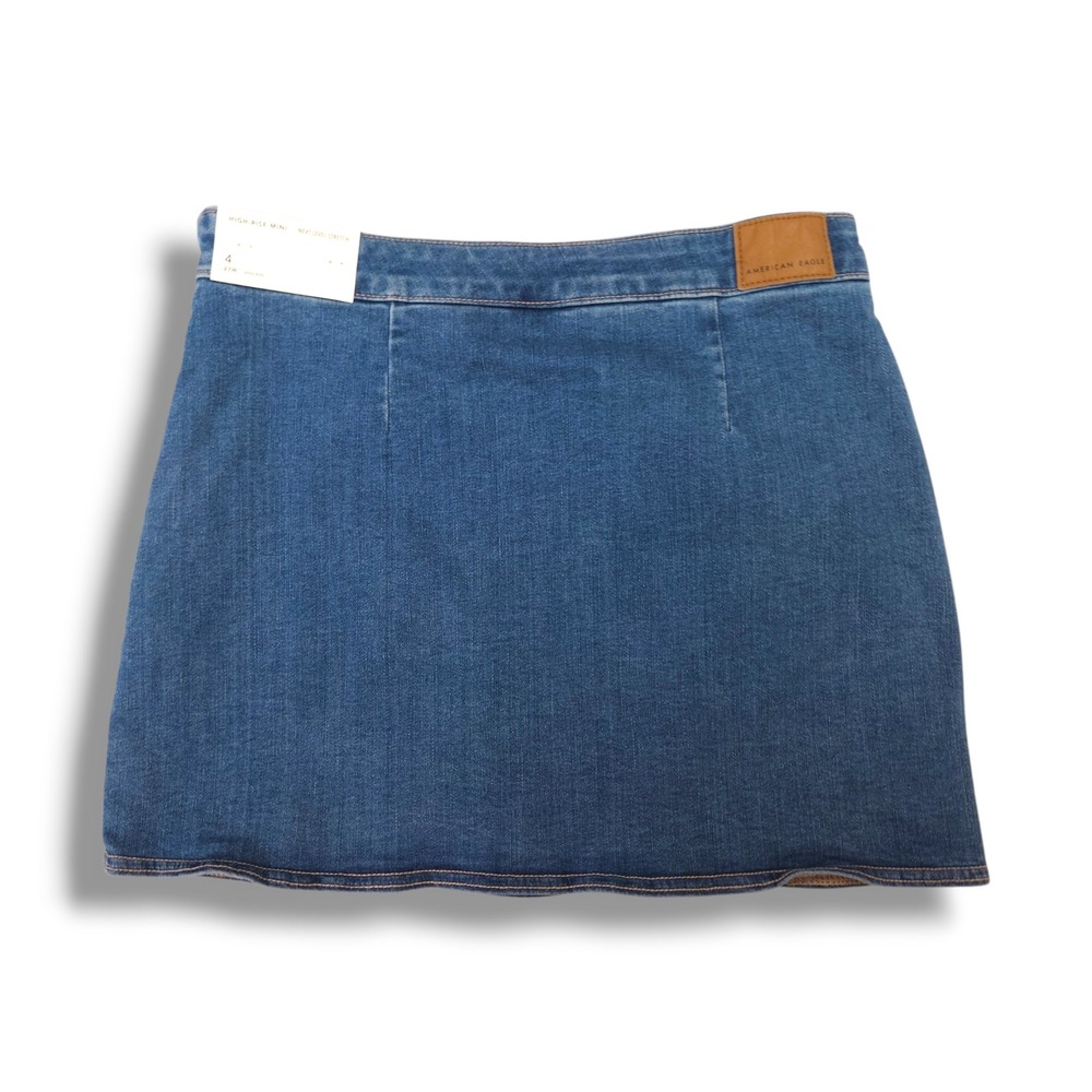 American Eagle High Rise Mini Skort Next Level Stretch Denim Blue Wash‎ Size 4 - Picture 2 of 10